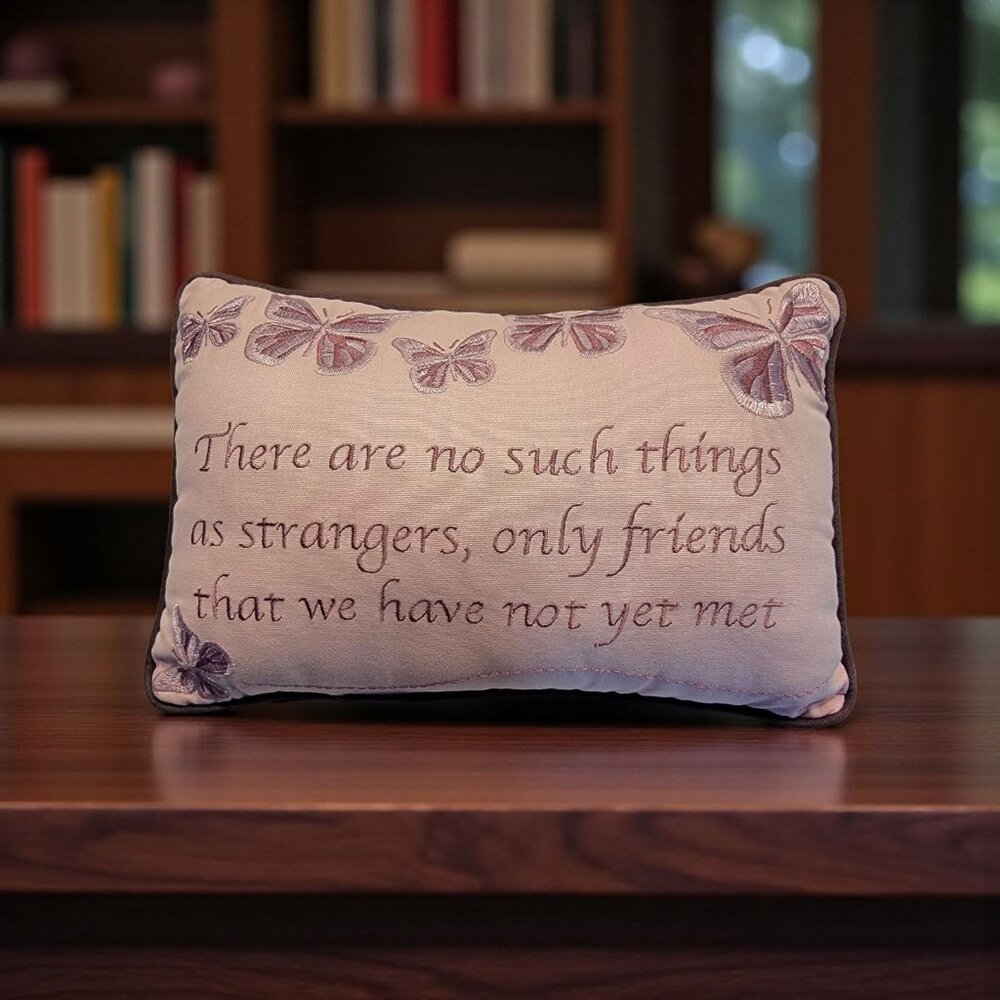 Friend Theme Vintage Tapestry Throw Pillow Butterflies Cottagecore Shabby‎
